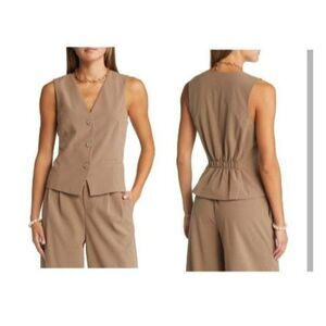 COPY - OPEN EDIT Fitted Vest In Brown Caribou, S